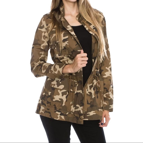 Love Tree Jackets & Blazers - Love Tree Camo Zip Up Jacket Drawstring